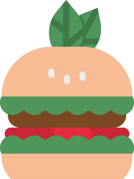 Burger Veganistisch Voedsel Icoon — Stockvector