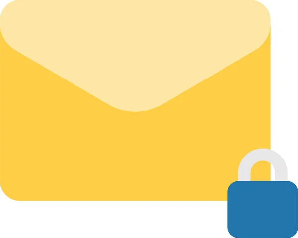 Mail Crypté Icône Privée Dans Style Plat — Image vectorielle