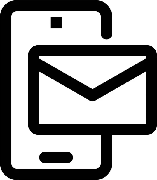 Email Boîte Réception Icône Message Dans Style Contour — Image vectorielle
