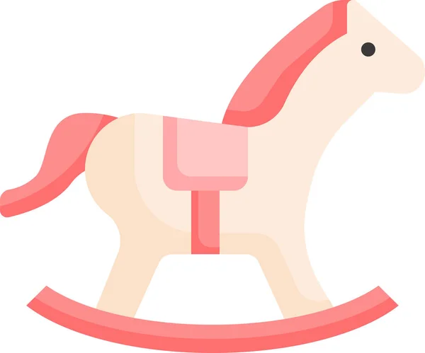馬のおもちゃのアイコンをロッキング — ストックベクタ