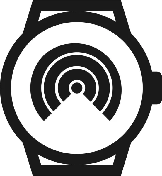 Значок Сигналу Гарячої Точки Смарт Годинника Стилі Контурів — стоковий вектор