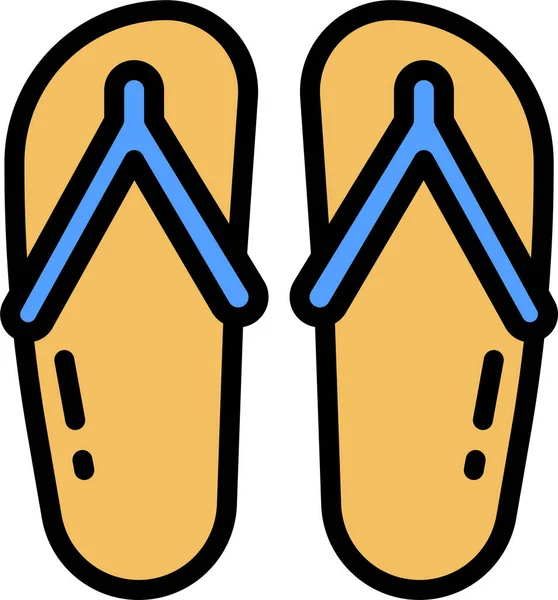 Sandals Footwear Flip Icon Filled Outline Style — Stock vektor