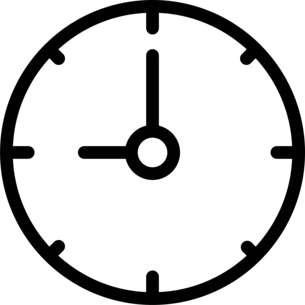 Reloj Minuto Horario Icono Estilo Esquema — Archivo Imágenes Vectoriales