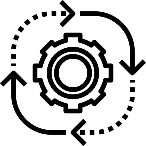 Ikon Lingkaran Panah Administrasi Dalam Gaya Garis Luar - Stok Vektor