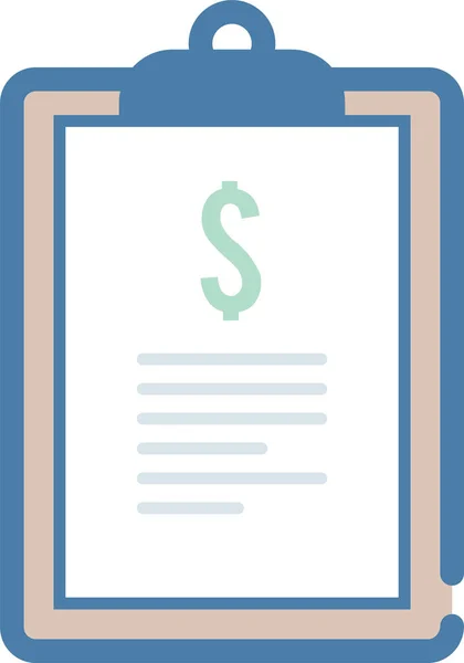 Clipboard Invoice Money Icon Filled Outline Style — Stock Vector