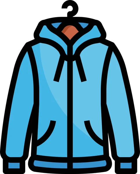 Zip Sudadera Con Capucha Icono — Vector de stock