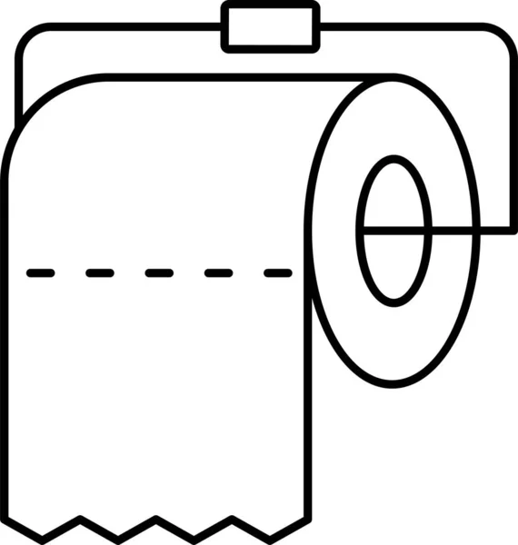 Toaletní Tkáň Ikona Koupelny — Stockový vektor