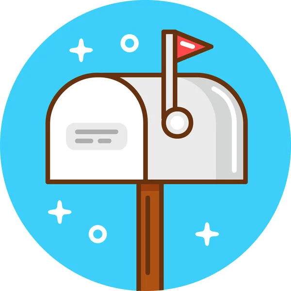 Mail Mailbox Post Icon Filled Outline Style — Vettoriale Stock