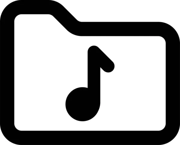Icono Música Carpeta Audio Estilo Sólido — Archivo Imágenes Vectoriales