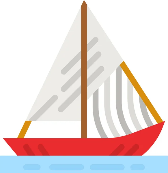 Barca Vela Icona Dello Sport Nella Categoria Estiva — Vettoriale Stock