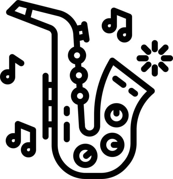 Jazz Music Saxophone Icon — Stock Vector