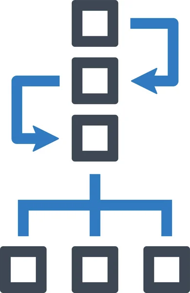 Ikona Pracovního Postupu Schématu Plánování Pevném Stylu — Stockový vektor