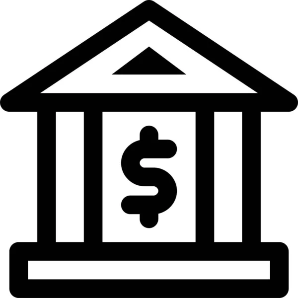 Ícone Financiamento Construção Bancária Estilo Esboço — Vetor de Stock