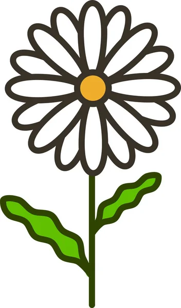 Daisy Ecology Flower Icon Filled Outline Style — Stock Vector