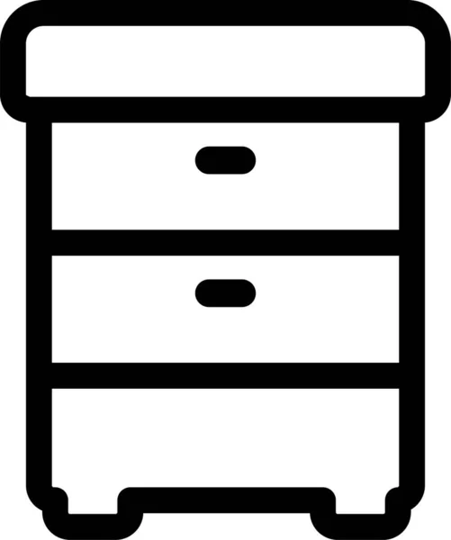 Icono Oficina Muebles Gabinete Estilo Esquema — Vector de stock