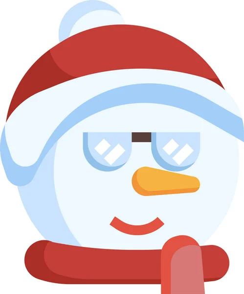Bonhomme Neige Cool Icône Gel Dans Catégorie Noël — Image vectorielle