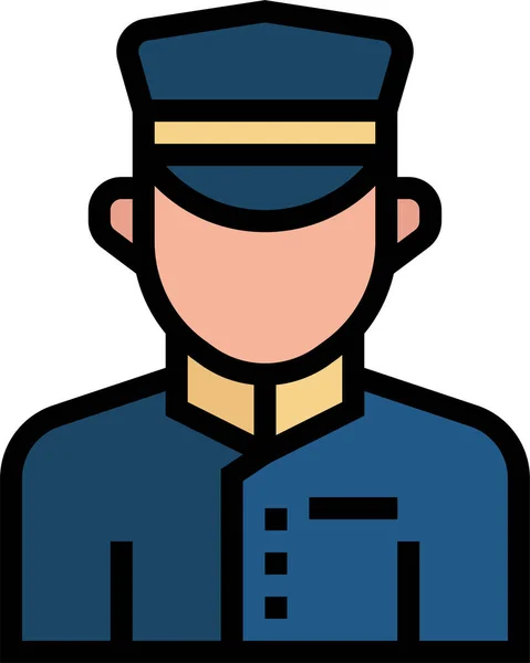 Avatar Doorman Hotel Icon Filled Outline Style — Stockový vektor