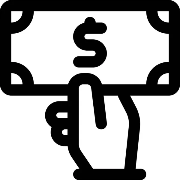 Εικονίδιο Πληρωμής Μετρητών Στυλ Περίγραμμα — Διανυσματικό Αρχείο