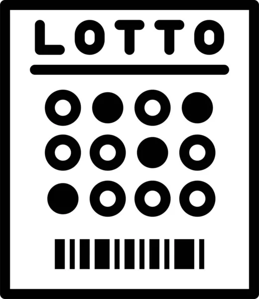 Lotto Loterij Bingo Icoon Grote Lijnen Stijl — Stockvector