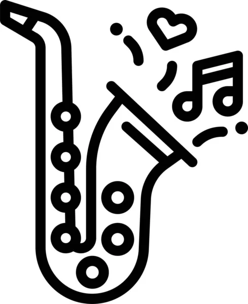 Saxophone Jazz Sax Icon Outline Style — 图库矢量图片