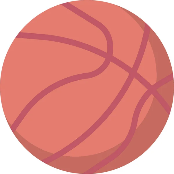 Canasta Pelota Icono Baloncesto Estilo Plano — Vector de stock