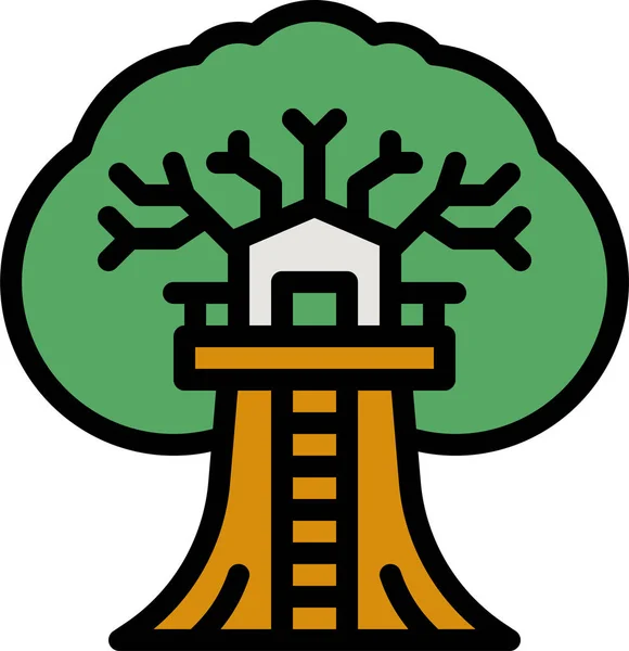 Maison Arbre Enfant Icône — Image vectorielle