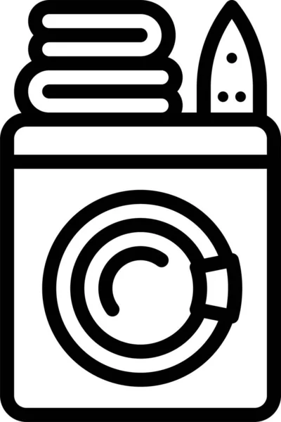 Laundry Basket Service Icon Outline Style — Stock Vector