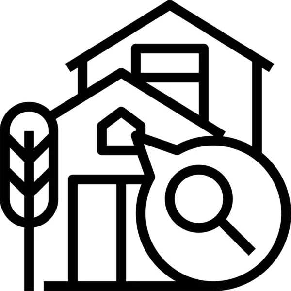 Huis Hypotheek Huis Pictogram Omtrek Stijl — Stockvector