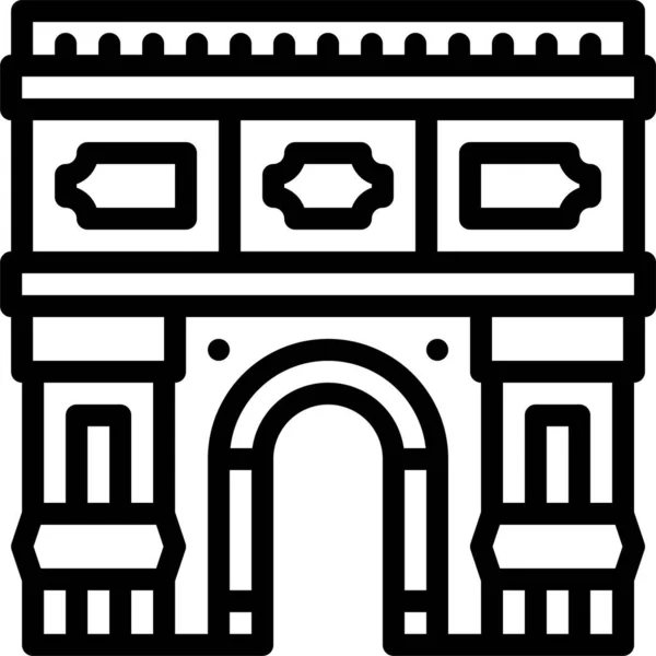 Arco Icono Arquitectura Triunfal Estilo Esquema — Archivo Imágenes Vectoriales