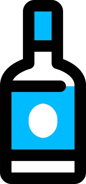 Alkoholflaschen Ikone Abgefüllten Outline Stil — Stockvektor
