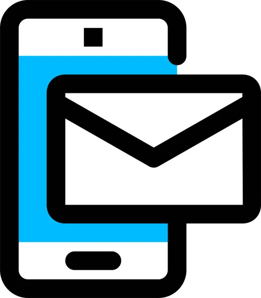 Mail Boîte Réception Icône Message Dans Style Rempli Contour — Image vectorielle