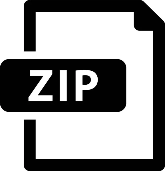 Archive File Zip Icon Solid Style — Stock Vector