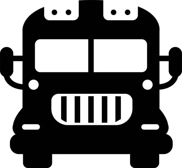 Schulbusverkehr Ikone Soliden Stil — Stockvektor