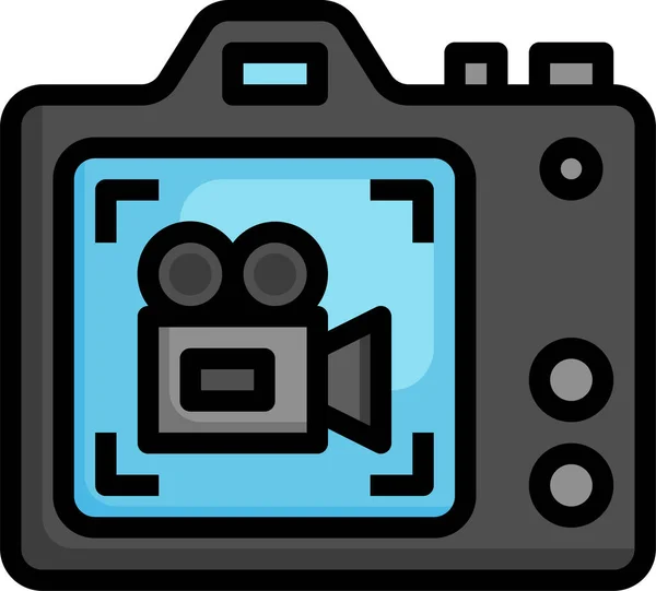 Video Photo Camera Icon — Stock Vector