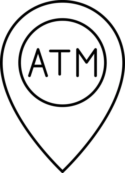 Icono Mapa Ubicación Atm — Archivo Imágenes Vectoriales