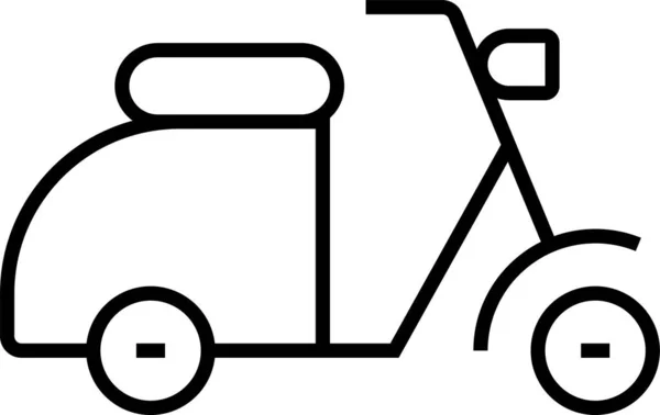 バイクデリバリースクーターバイクのアイコンのアウトラインスタイル — ストックベクタ