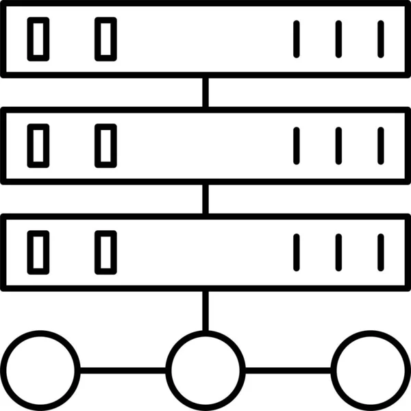 Datenbank Rechenzentrum Mainframe Symbol Umrissstil — Stockvektor