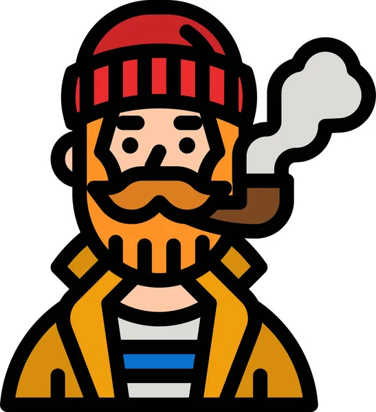Fisherman Professions Jobs Icon Filled Outline Style — стоковый вектор