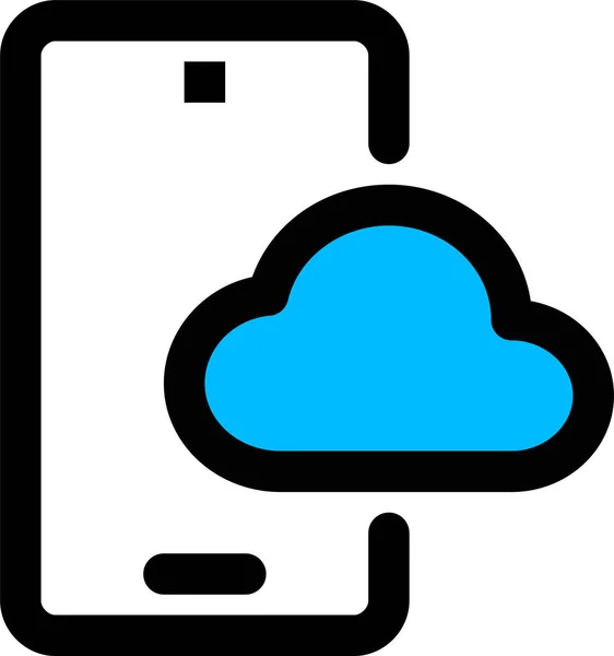 Cloud Cloud Mobile Computing Icône Dans Style Contour — Image vectorielle