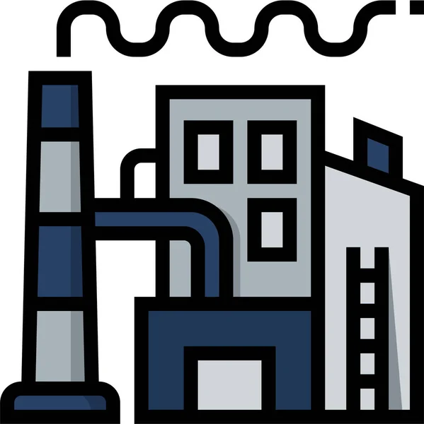 Fabrik Industrie Ikone Ausgefülltem Outline Stil — Stockvektor
