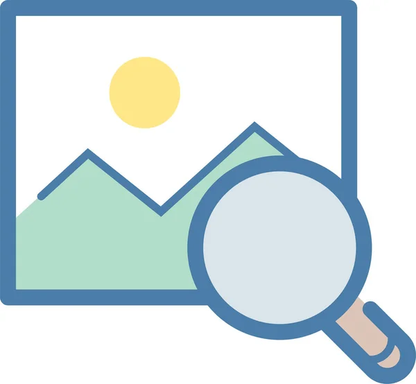 Research Search Image Icon Flat Style — Stock Vector