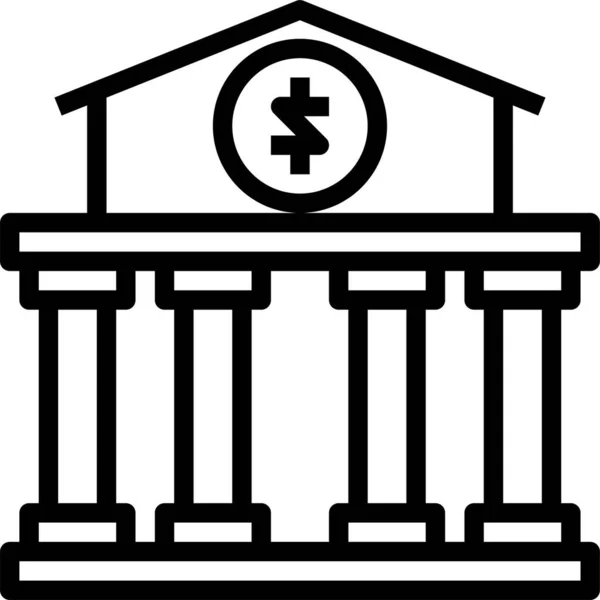 Іконка Банківської Будівлі Категорії Управління Бізнесом — стоковий вектор