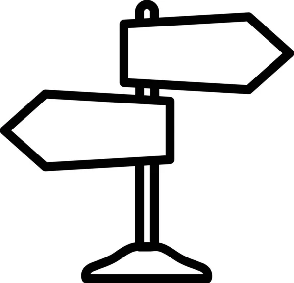 Wegweiser Navigationsleitsymbol Umrissstil — Stockvektor
