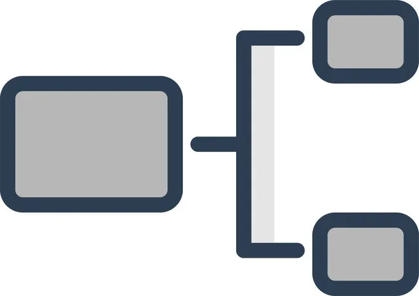 Ikona Schématu Hierarchie Diagramu Stylu Vyplněného Osnovy — Stockový vektor