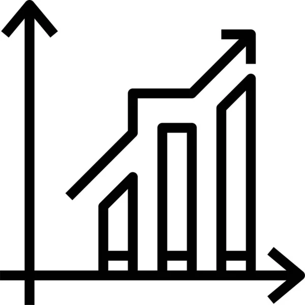 Wirtschaftsdiagramm Finanzen Ikone Umriss Stil — Stockvektor