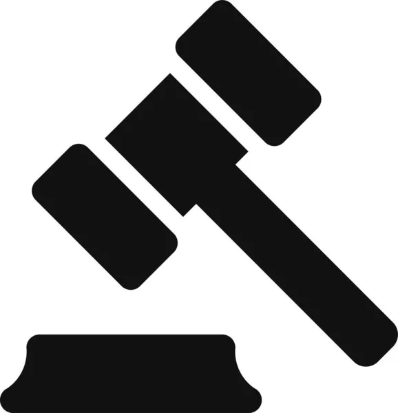 Ícone Martelo Tribunal Leilão Estilo Sólido —  Vetores de Stock