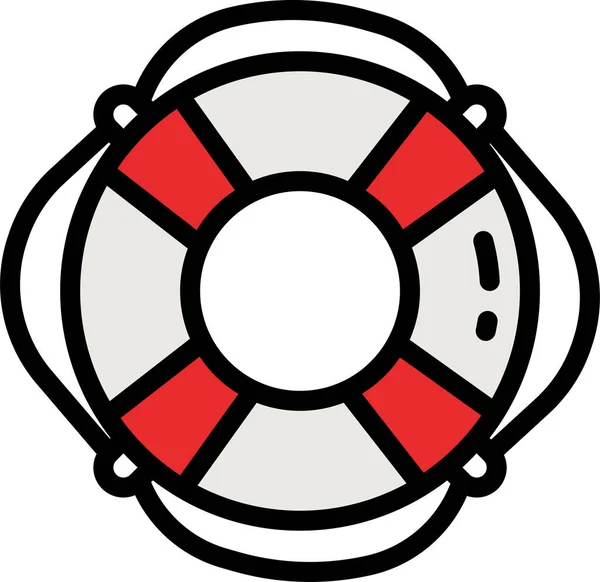 Lifebuoy Lifeguard Help Icon Filled Outline Style — Stock Vector