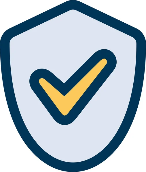 Icono Escudo Seguridad Protección Estilo Contorno Lleno — Archivo Imágenes Vectoriales
