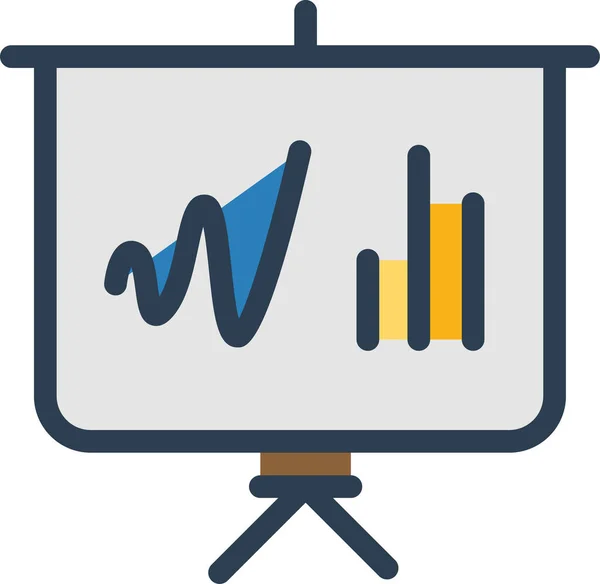 Presentación Pizarra Seo Analytics Icono Estilo Contorno Lleno — Vector de stock