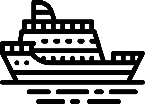 Ship York Boat Icon Umrissstil — Stockvektor